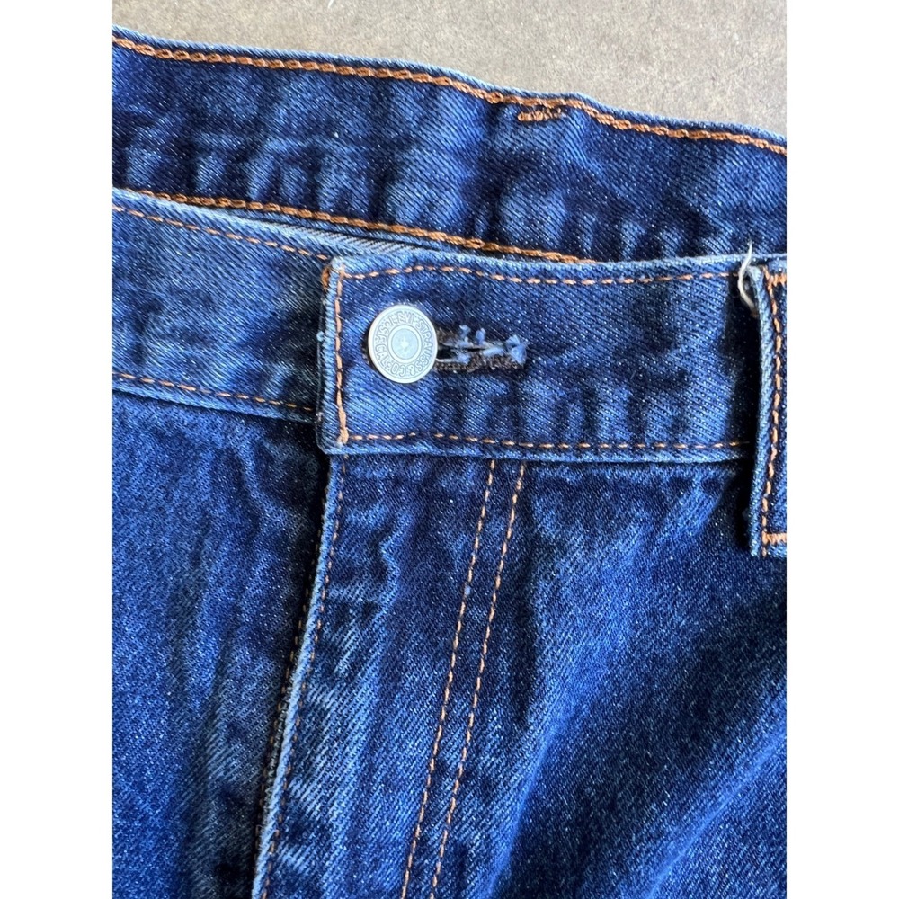 Levi's 505 Regular Fit Straight Leg Jeans Dark Wash Blue Denim Men's 40x30 - Picture 3 of 7